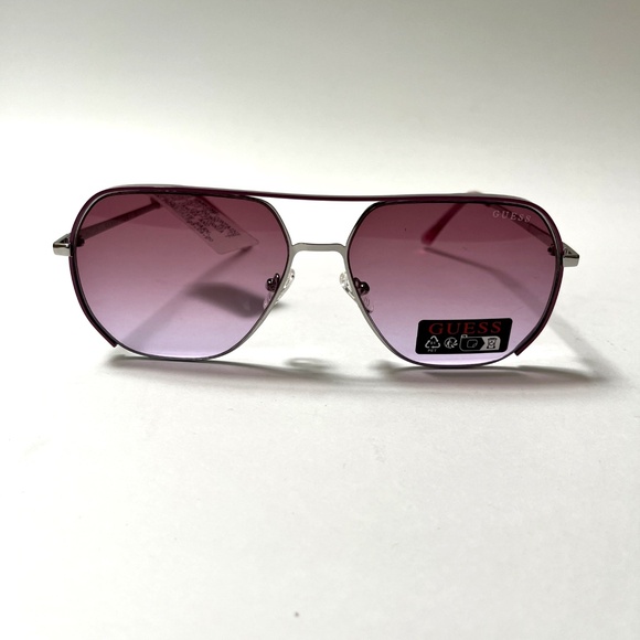New Original GUESS Double Bridge Aviator Sunglasses GO00064 Classic Pink Lens main image 6